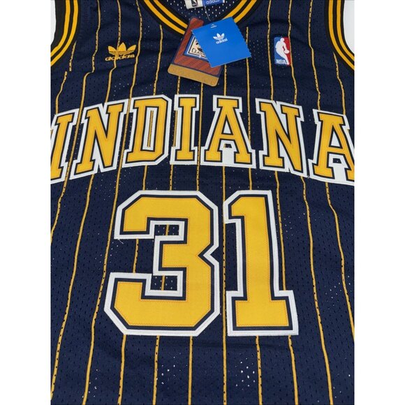 NWT Reggie Miller Adidas Hardwood Classics Indiana 31 Size Small +2 - Picture 2 of 9